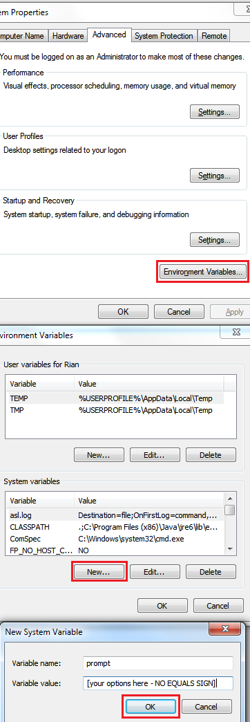 Set prompt environment variable